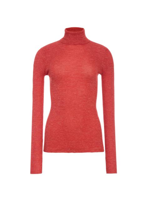 GABRIELA HEARST Aldona Knit Turtleneck in Antelope Orange Cashmere Silk with Hemp