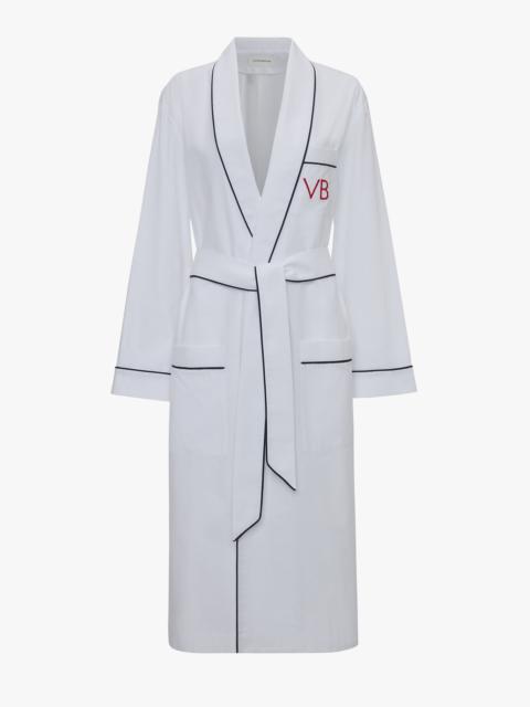 Victoria Beckham Piping Detail Pyjama Robe In White