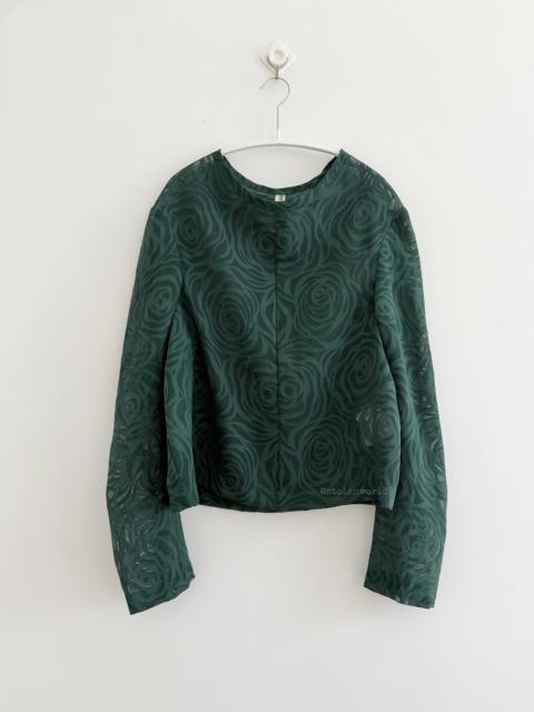 Comme Des Garçons Comme Des Garcons Dark Green Rose Sheer Top