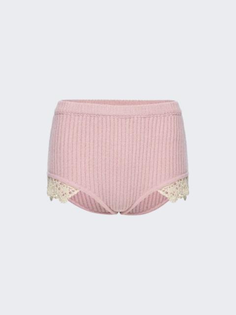 MAGDA BUTRYM Cashmere Crochet Trim Shorts Pink