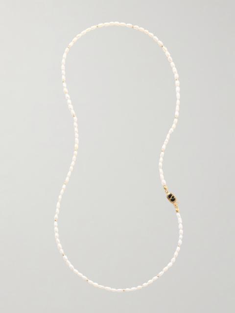 Valentino Gold-tone, Enamel And Pearl Necklace
