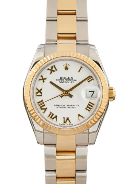 ROLEX Rolex Datejust 31 Steel & Gold 178273 White Roman Dial