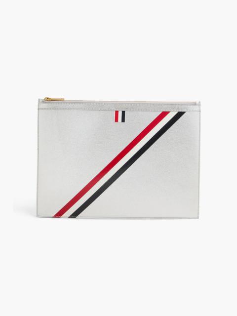 Thom Browne Striped metallic textured-leather document case