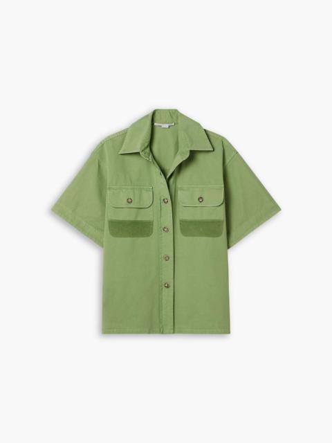 Stella McCartney Corduroy-trimmed cotton-twill shirt
