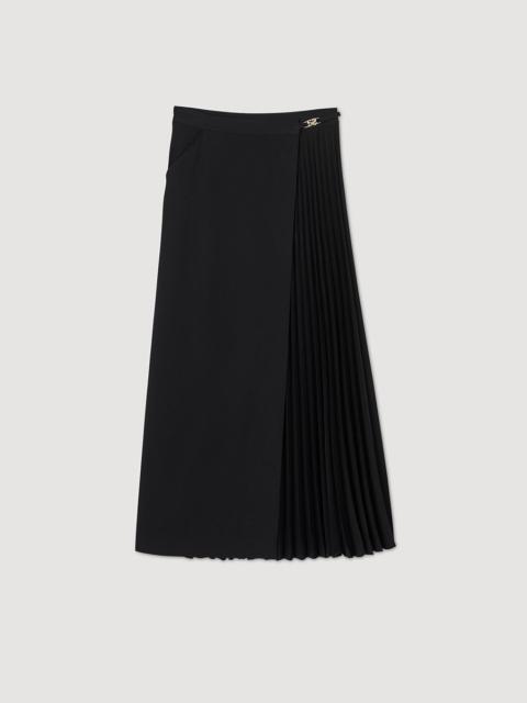 Sandro CURB CHAIN BUCKLE PLEATED SKIRT