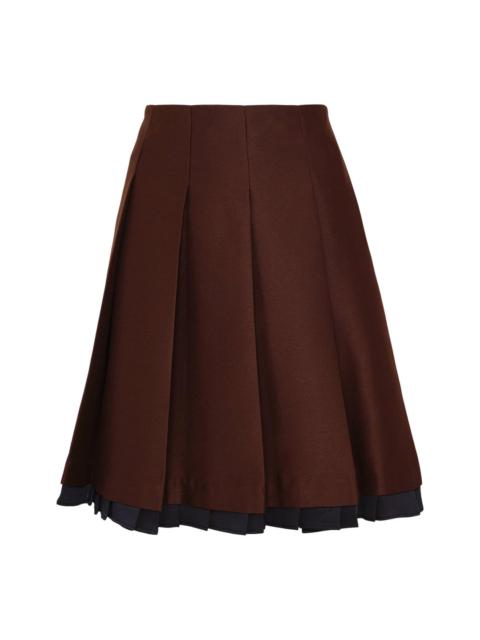 SHUSHU/TONG Patchwork Lace Wide Pleat Skirt