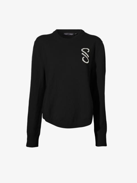 Proenza Schouler Harrison Monogram Sweater in Wool Jacquard