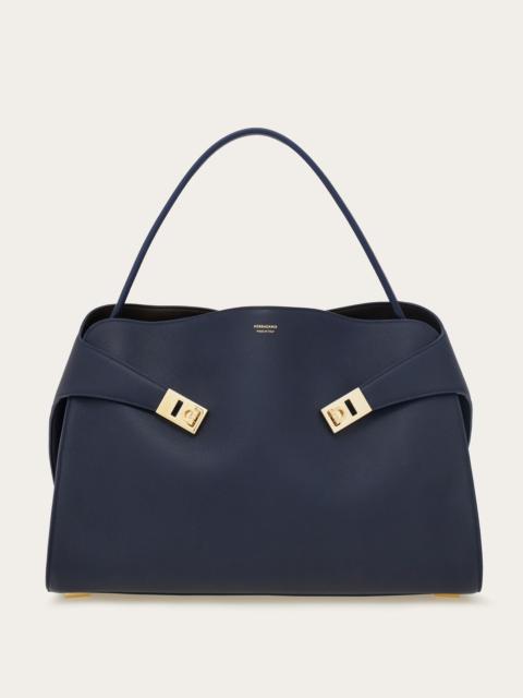 FERRAGAMO Hug soft bicolor shoulder bag (L)