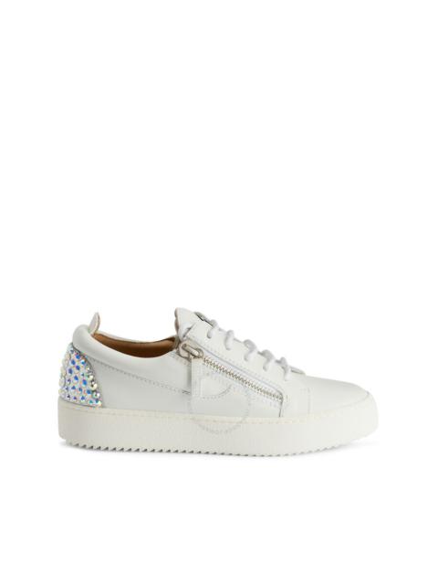 Giuseppe Zanotti Giuseppe Zanotti Gail Rhinestone-Embellished Leather Sneakers