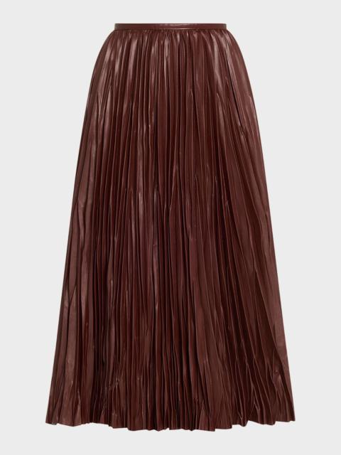 Proenza Schouler Rosalyn Pleated Vegan Leather Midi Skirt