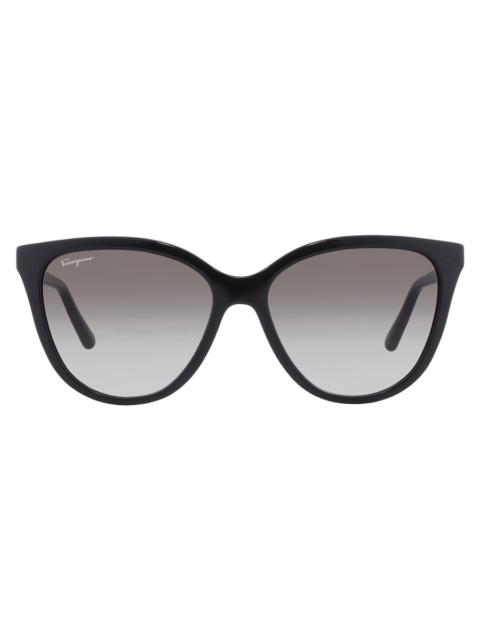 FERRAGAMO Open Box - Ferragamo Grey Gradient Cat Eye Ladies Sunglasses SF1056S 001 57