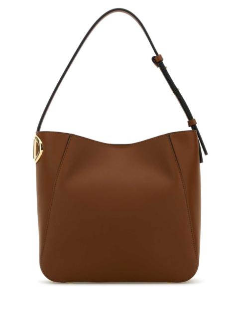 Valentino Valentino Garavani Women Brown Leather Vlogo Bucket Bag