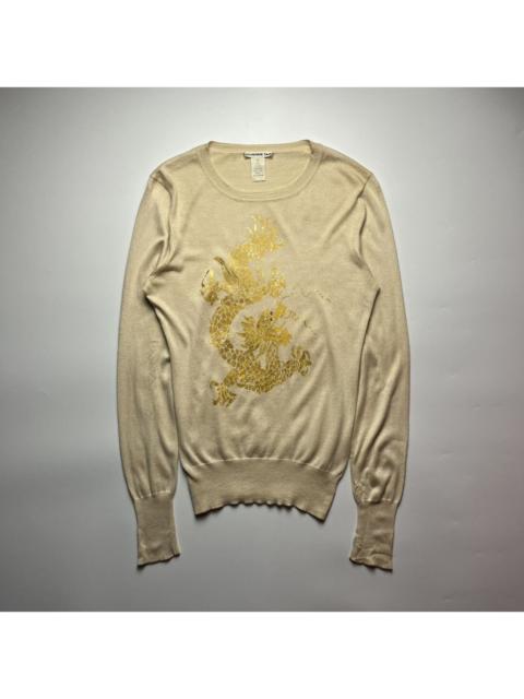 Other Designers Vivienne Tam Gold Dragon Mesh Sweater