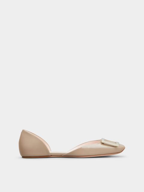 Roger Vivier Trompette Dorsay Metal Buckle Ballerinas in Patent Leather