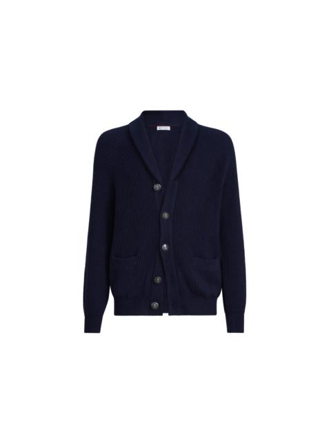 Brunello Cucinelli Brunello Cucinelli English rib knit cardigan in Navy Blue at Nordstrom