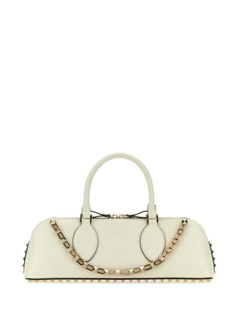 Valentino Valentino Garavani Women Ivory Leather Rockstud East-West Handbag