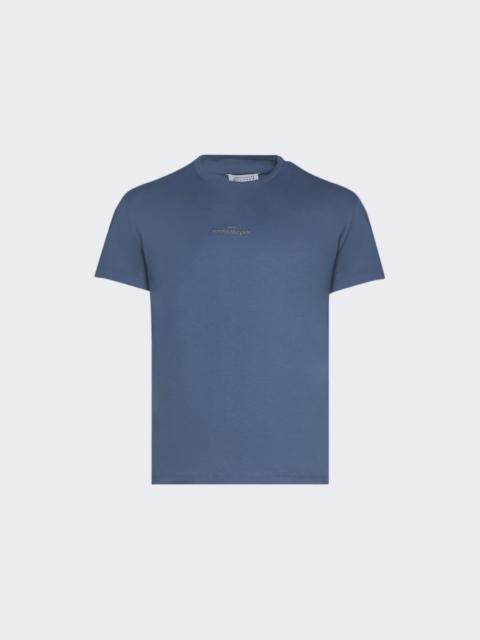 Maison Margiela Short Sleeve Tee Avio And Grey Embroidery