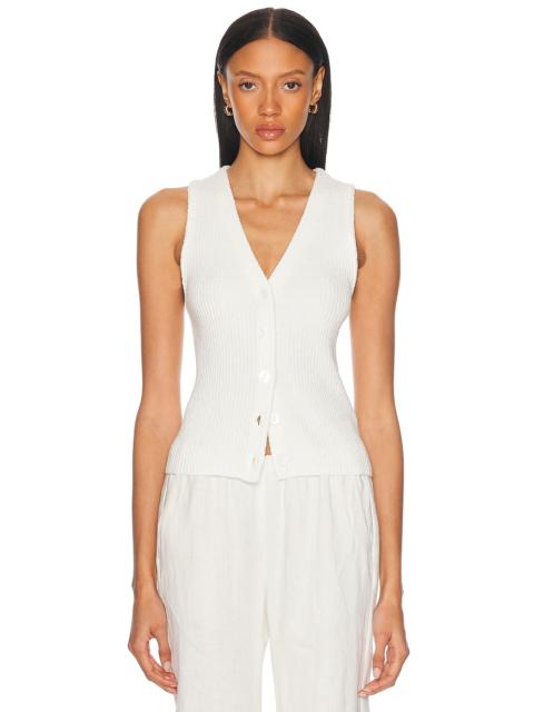 Enza Costa Boucle Knit Vest