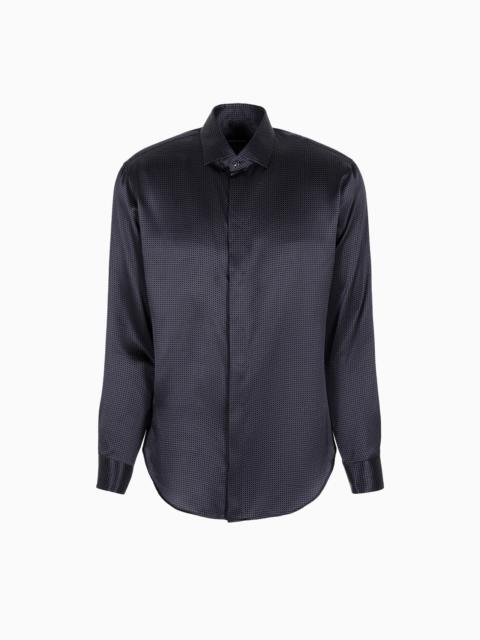 GIORGIO ARMANI Regular-fit printed silk shirt