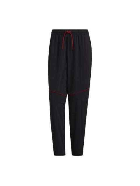 adidas Men's adidas Side Contrasting Colors Lacing Sports Pants/Trousers/Joggers Black H39233