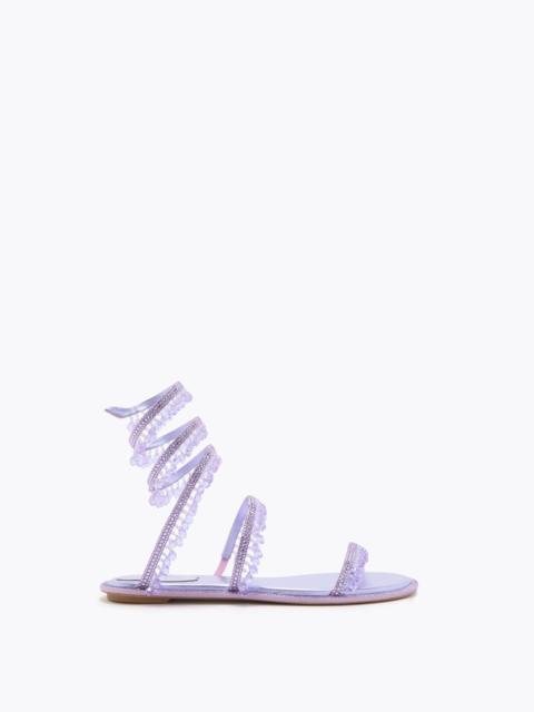 RENE CAOVILLA CHANDELIER METALLIC VIOLET FLAT SANDAL 10