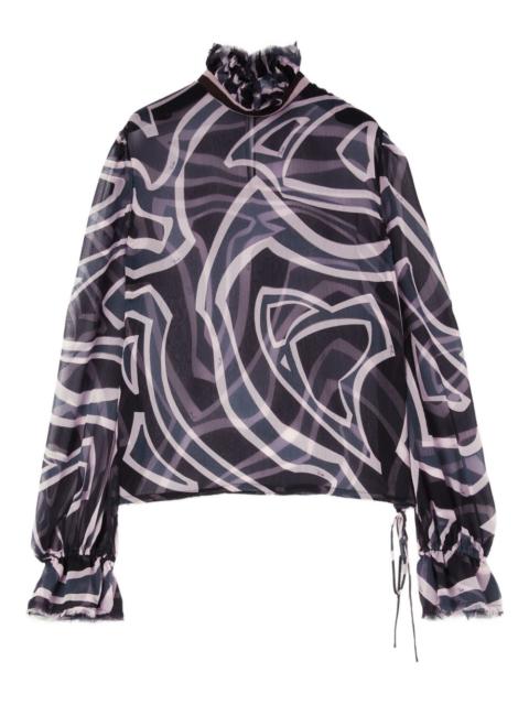 PUCCI labirinto print balloon-sleeves blouse