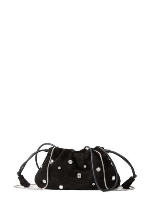VERONICA BEARD Veronica Beard Small Stash Crystal Leather Drawstring Clutch in Black at Nordstrom
