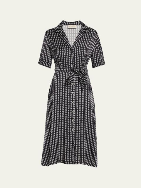 OFFICINE GÉNÉRALE Benedicte Short-Sleeve Tulip-Print Shirtdress
