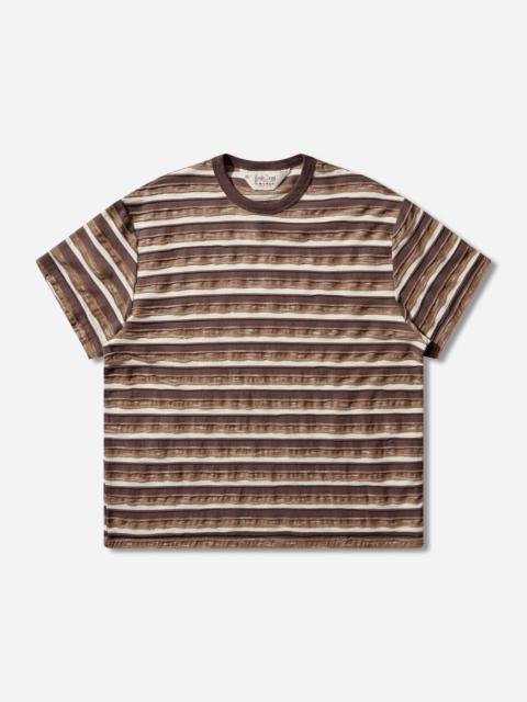 BRAIN DEAD Casey Striped T-Shirt Coffee
