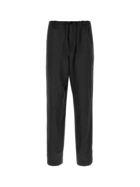 Dries Van Noten Dries Van Noten Men Black Satin Penny Pant