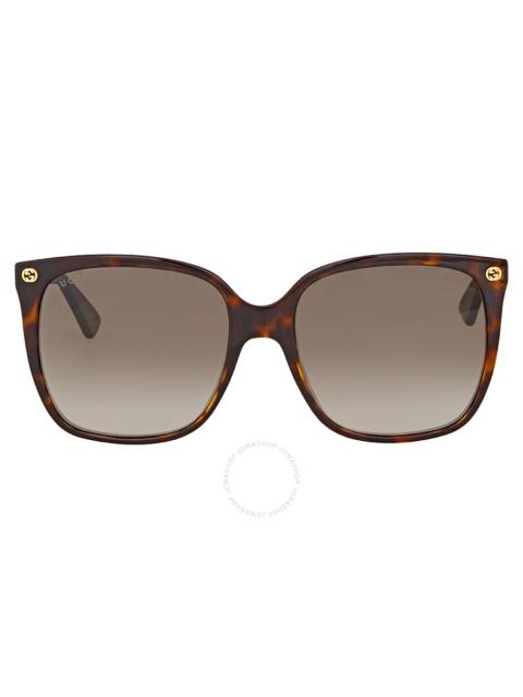 GUCCI Gucci Brown Square Ladies Sunglasses GG0022S 003 57