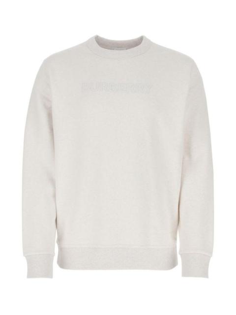 BURBERRY Melange Chalk Stretch Cotton Sweatshirt
