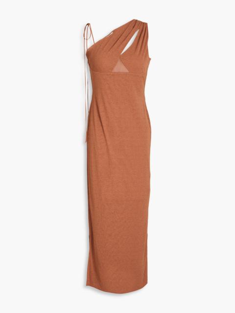 Nanushka One-shoulder cutout jersey midi dress