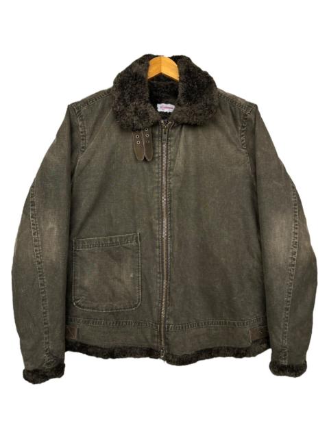 Other Designers Vintage - Johnbull Alpaca Fur Canvas Green Jacket
