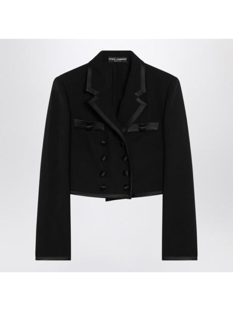Dolce & Gabbana Dolce&Gabbana Cropped Double-Breasted Black Jacket Women
