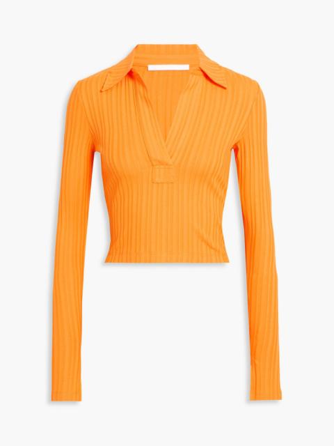 Helmut Lang Cropped ribbed cotton-jersey top