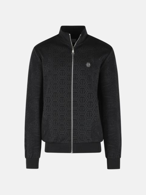 PHILIPP PLEIN BLACK COTTON BLEND SWEATSHIRT