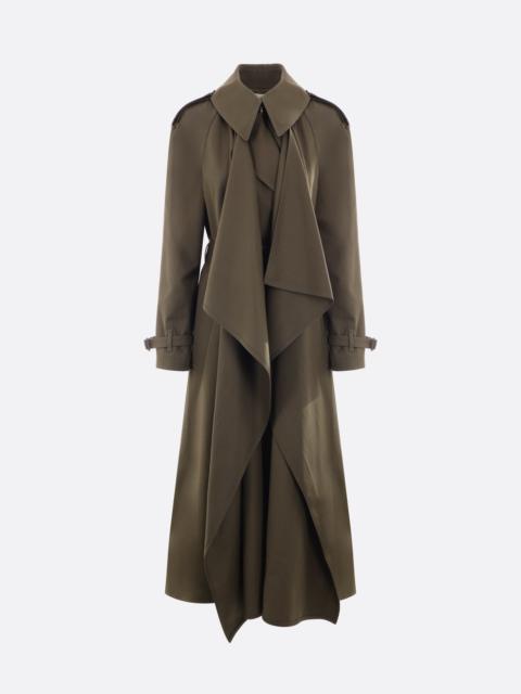 Alexander McQueen DOUBLE-BREASTED GABARDINE TRENCH COAT WITH DRAPE