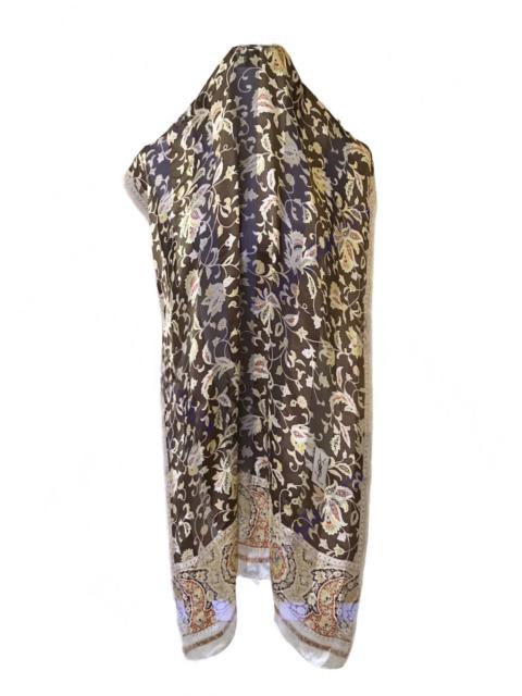 SAINT LAURENT Yves Saint Laurent Floral Design Silk Shawl