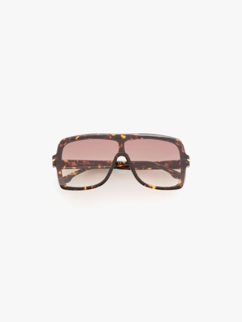 Victoria Beckham Layered Mask Frame In Havana