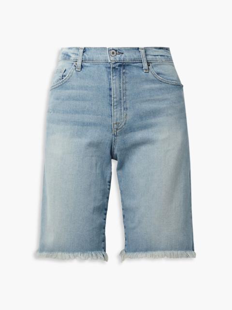 NILI LOTAN Boyfriend frayed denim shorts