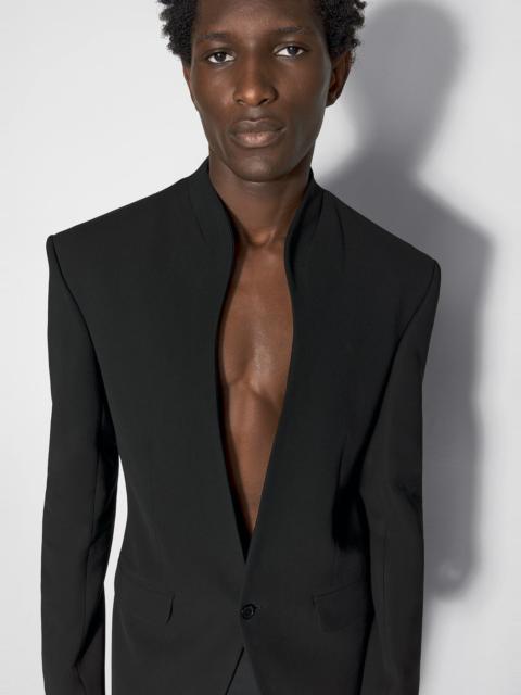 MUGLER black collarless tailored jacket