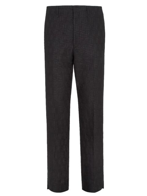 FENDI Fendi Men Linen Ff Jacquard Trousers