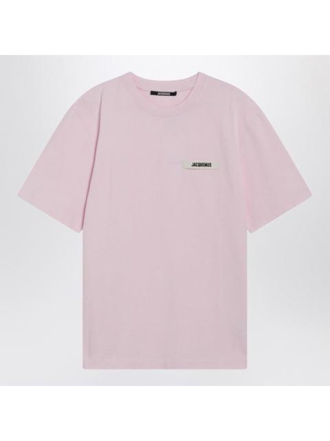 JACQUEMUS Jacquemus Pink T-Shirt With Gros Grain Logo Men