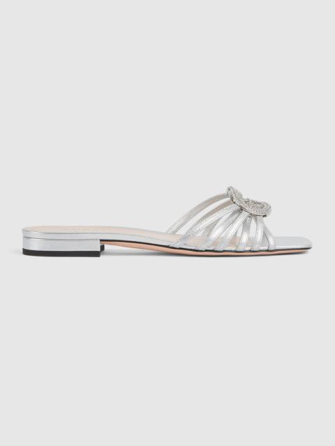 GUCCI Gucci Interlocking G Crystal Sandals
