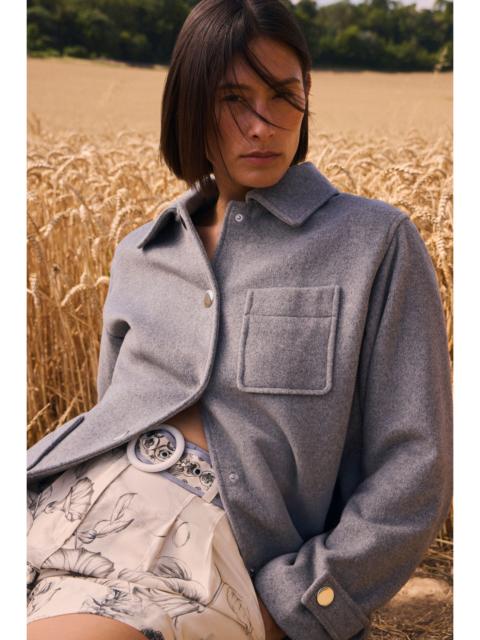 KAREN MILLEN Brushed Wool Patch Pocket Tailored Medium Coat