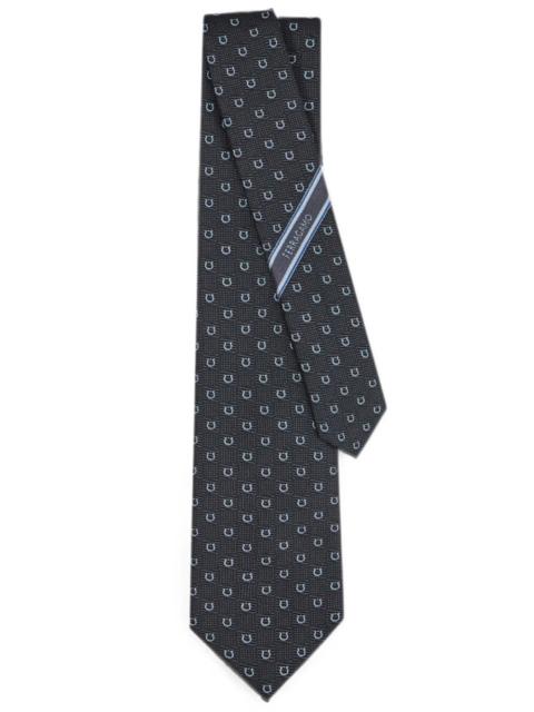 FERRAGAMO Ferragamo Men Gancini Silk Jaquard Tie