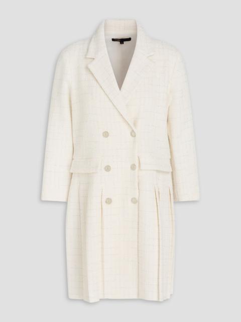 maje Metallic checked cotton-blend tweed mini dress