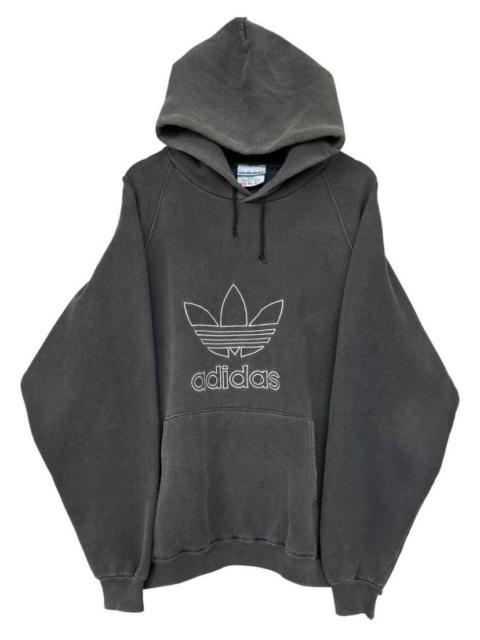 adidas Vintage 90s Adidas Distressed Sunfaded Baggy Black Hoodie