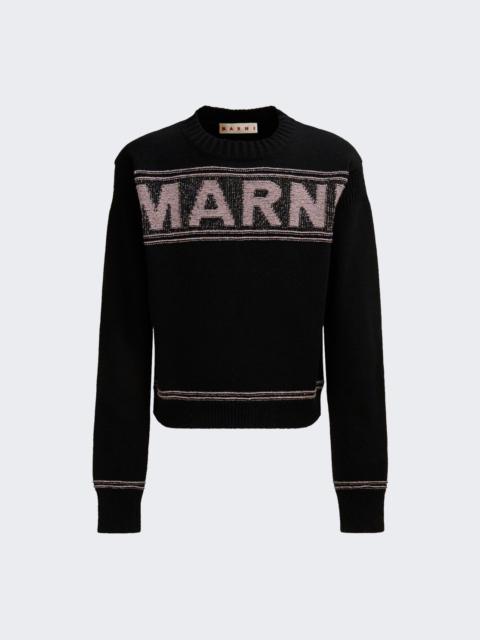 Marni Intarsia Wool Sweater Black